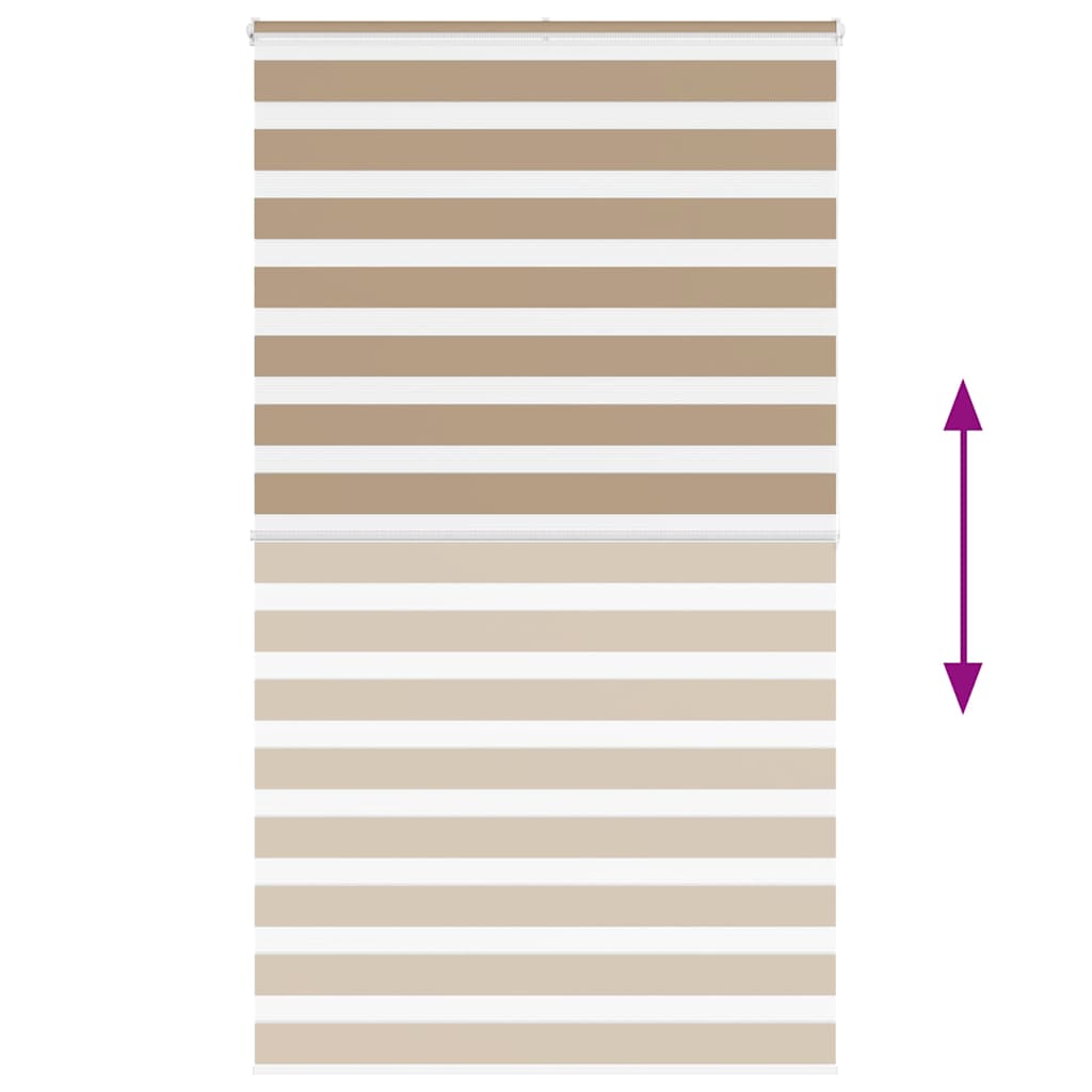 vidaXL Zebra Blind Sand Brown 120x200 cm Fabric Width 115.9 cm Polyester