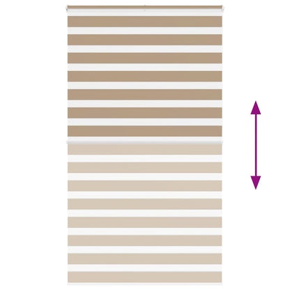 vidaXL Zebra Blind Sand Brown 120x200 cm Fabric Width 115.9 cm Polyester