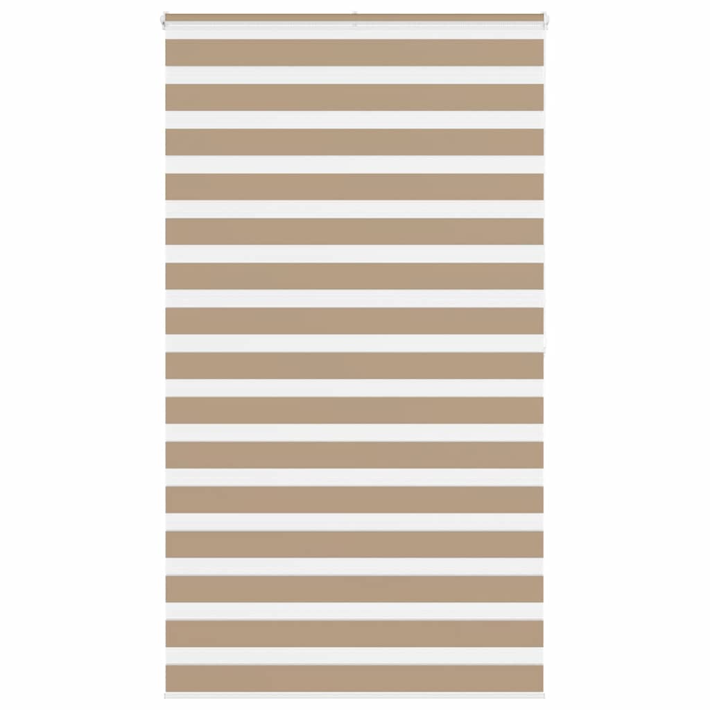 vidaXL Zebra Blind Sand Brown 125x200 cm Fabric Width 120.9 cm Polyester
