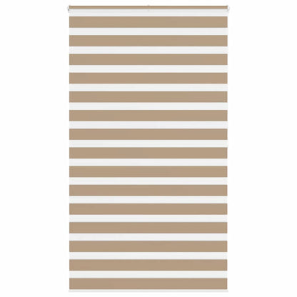 vidaXL Zebra Blind Sand Brown 125x200 cm Fabric Width 120.9 cm Polyester
