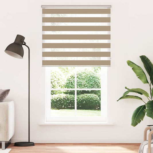 vidaXL Zebra Blind Sand Brown 125x200 cm Fabric Width 120.9 cm
