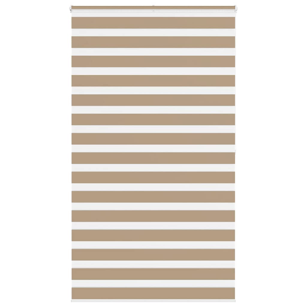 vidaXL Zebra Blind Sand Brown 130x200 cm Fabric Width 125.9 cm Polyester