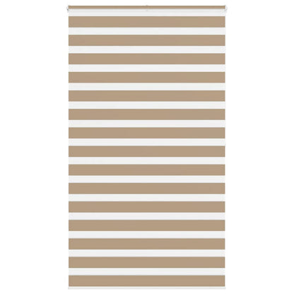 vidaXL Zebra Blind Sand Brown 130x200 cm Fabric Width 125.9 cm Polyester