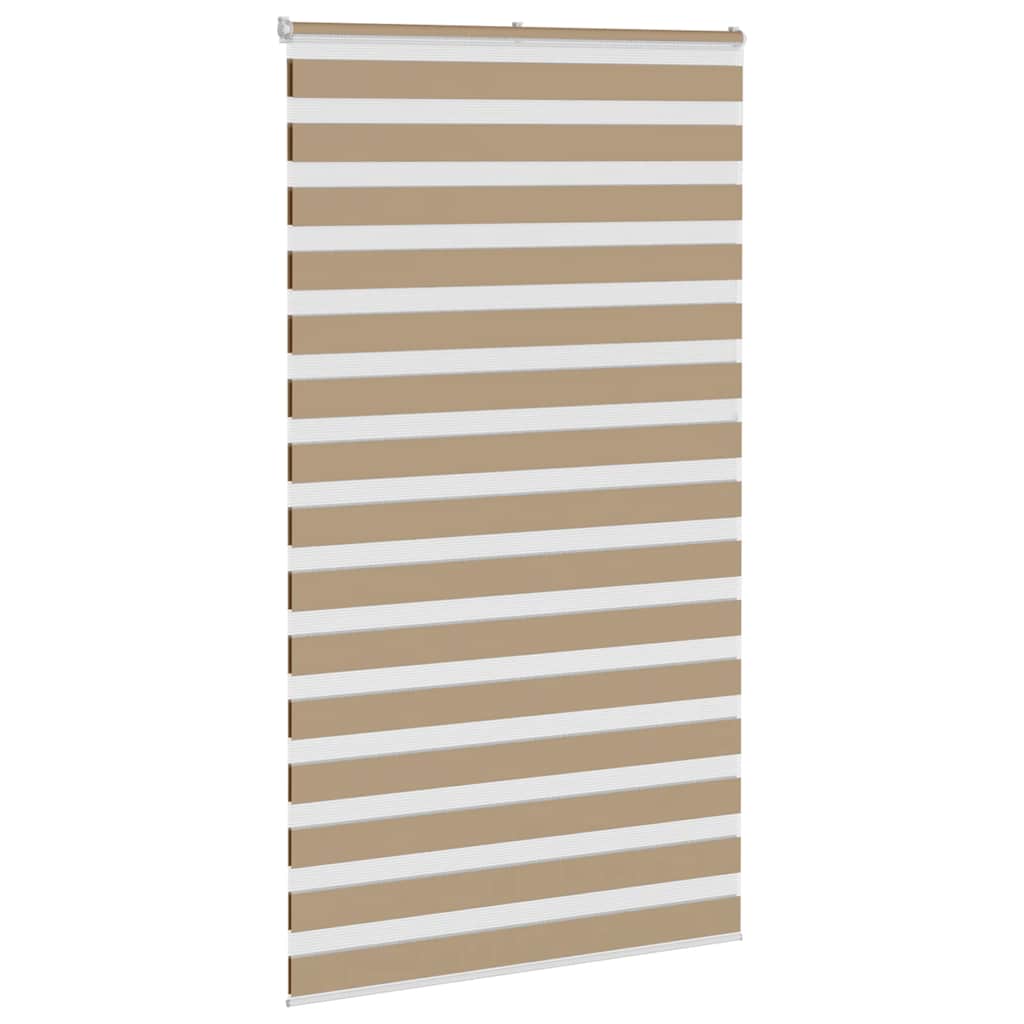 vidaXL Zebra Blind Sand Brown 130x200 cm Fabric Width 125.9 cm Polyester