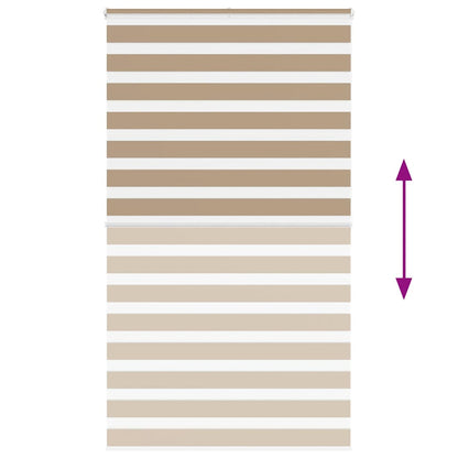 vidaXL Zebra Blind Sand Brown 130x200 cm Fabric Width 125.9 cm