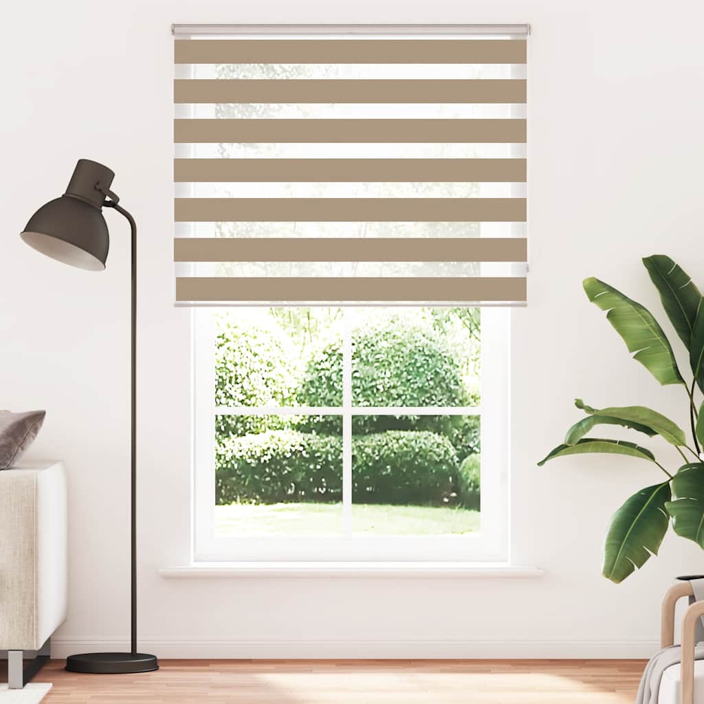 vidaXL Zebra Blind Sand Brown 145x200 cm Fabric Width 140.9 cm