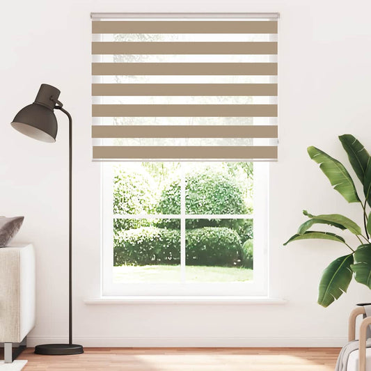 vidaXL Zebra Blind Sand Brown 145x200 cm Fabric Width 140.9 cm