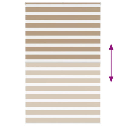 vidaXL Zebra Blind Sand Brown 145x200 cm Fabric Width 140.9 cm