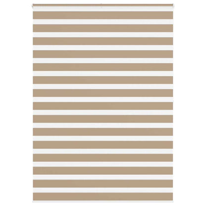 vidaXL Zebra Blind Sand Brown 155x200 cm Fabric Width 150.9 cm Polyester