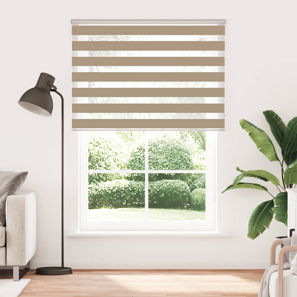 vidaXL Zebra Blind Sand Brown 165x200 cm Fabric Width 160.9 cm