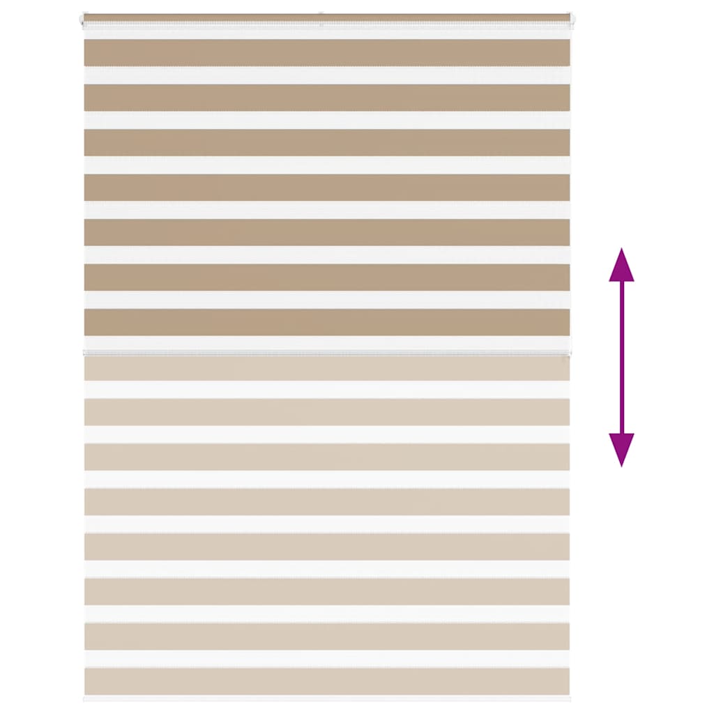 vidaXL Zebra Blind Sand Brown 165x200 cm Fabric Width 160.9 cm