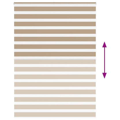 vidaXL Zebra Blind Sand Brown 165x200 cm Fabric Width 160.9 cm