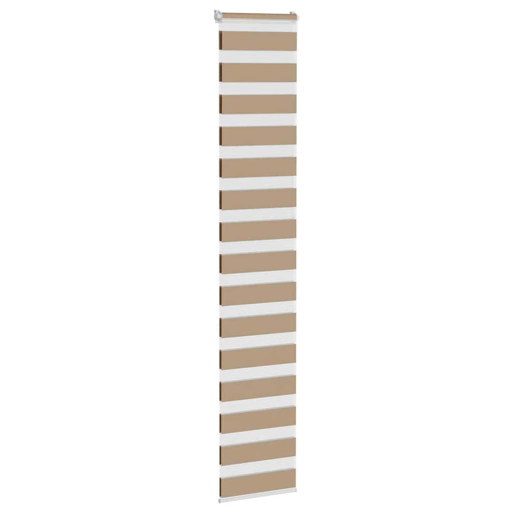 vidaXL Zebra Blind Sand Brown 45x230 cm Fabric Width 40.9 cm Polyester