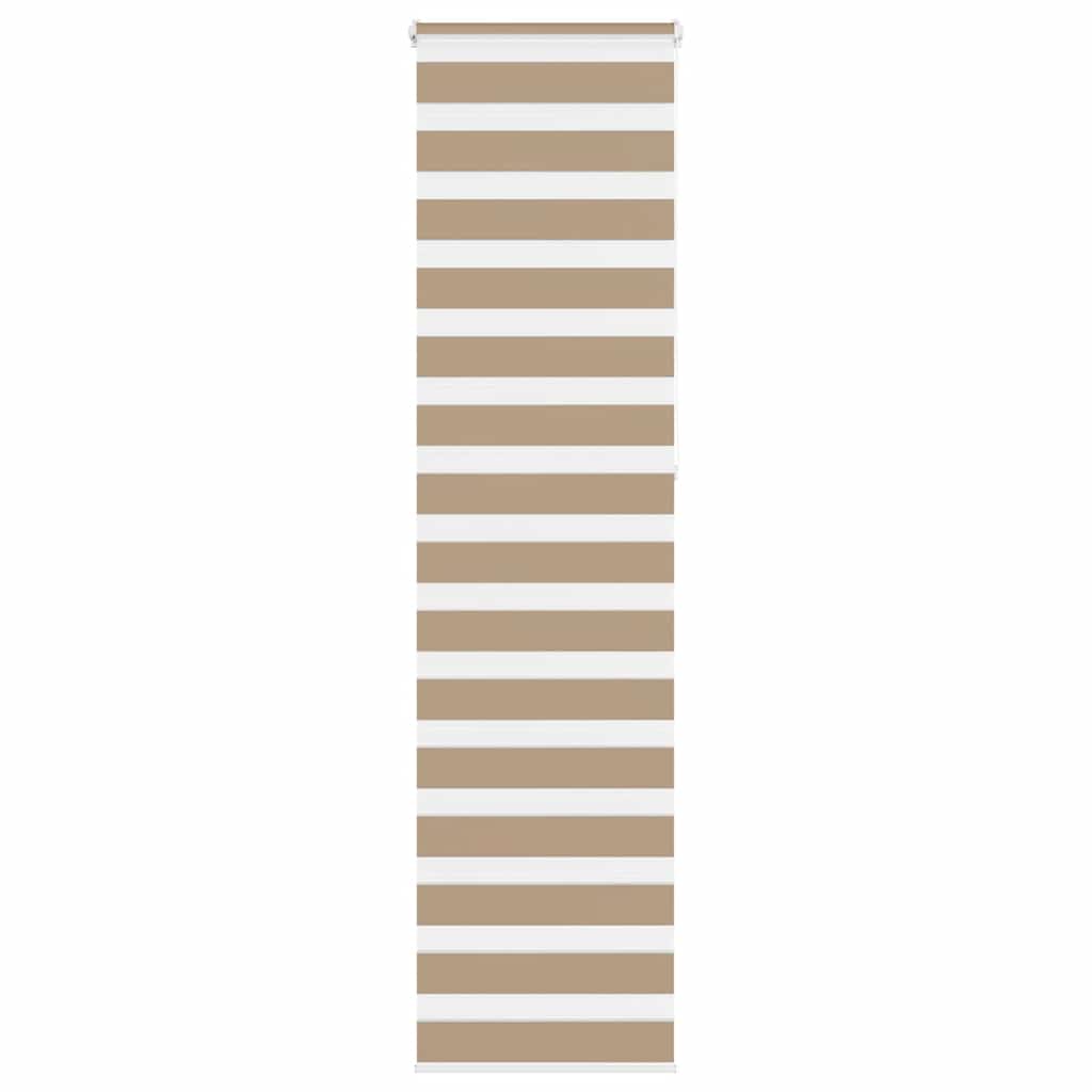 vidaXL Zebra Blind Sand Brown 55x230 cm Fabric Width 50.9 cm Polyester