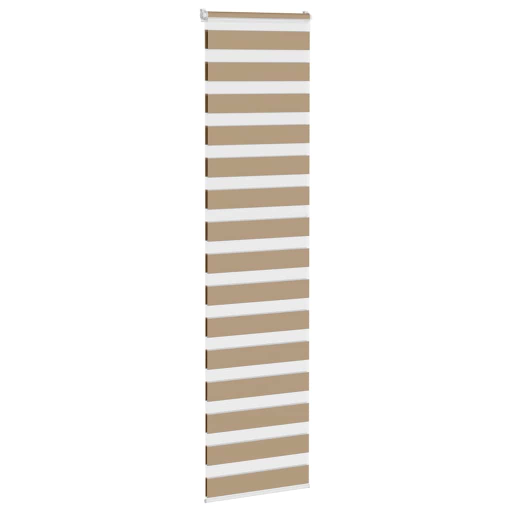vidaXL Zebra Blind Sand Brown 60x230 cm Fabric Width 55.9 cm Polyester