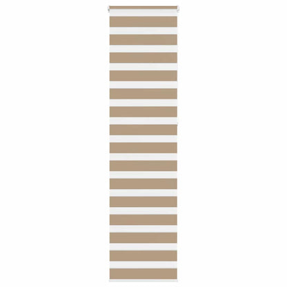 vidaXL Zebra Blind Sand Brown 65x230 cm Fabric Width 60.9 cm Polyester