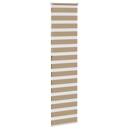 vidaXL Zebra Blind Sand Brown 65x230 cm Fabric Width 60.9 cm Polyester