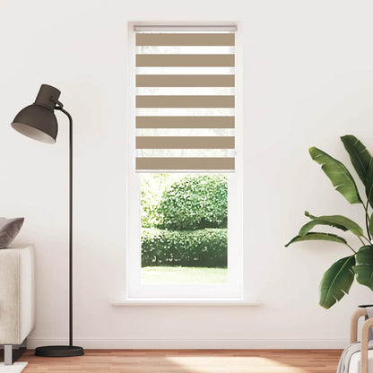 vidaXL Zebra Blind Sand Brown 90x230 cm Fabric Width 85,9 cm Polyester