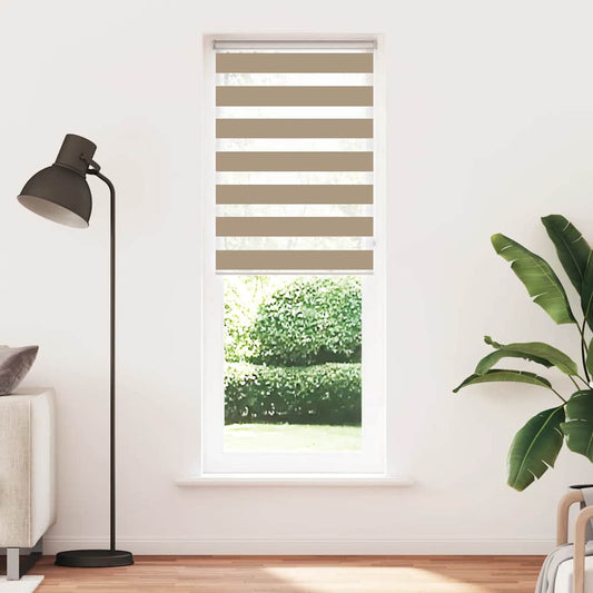 vidaXL Zebra Blind Sand Brown 90x230 cm Fabric Width 85,9 cm Polyester