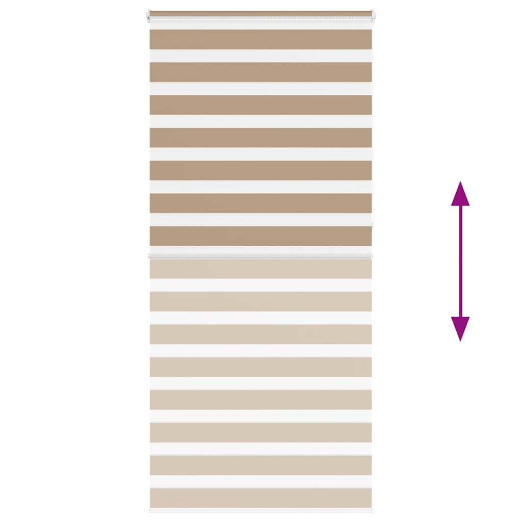 vidaXL Zebra Blind Sand Brown 95x230 cm Fabric Width 90,9 cm Polyester