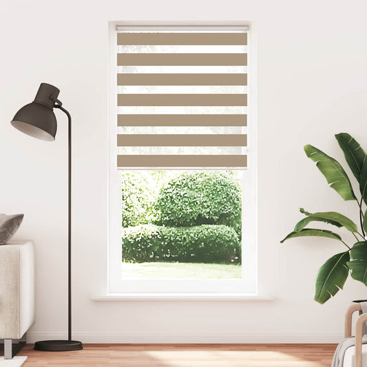 vidaXL Zebra Blind Sand Brown 100x230 cm Fabric Width 95,9 cm Polyester