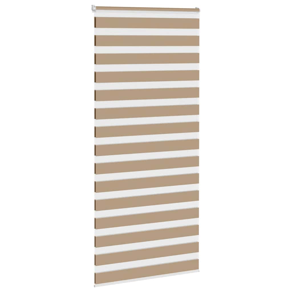 vidaXL Zebra Blind Sand Brown 100x230 cm Fabric Width 95,9 cm Polyester