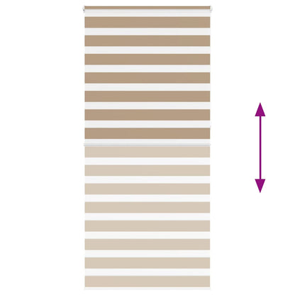 vidaXL Zebra Blind Sand Brown 100x230 cm Fabric Width 95,9 cm Polyester