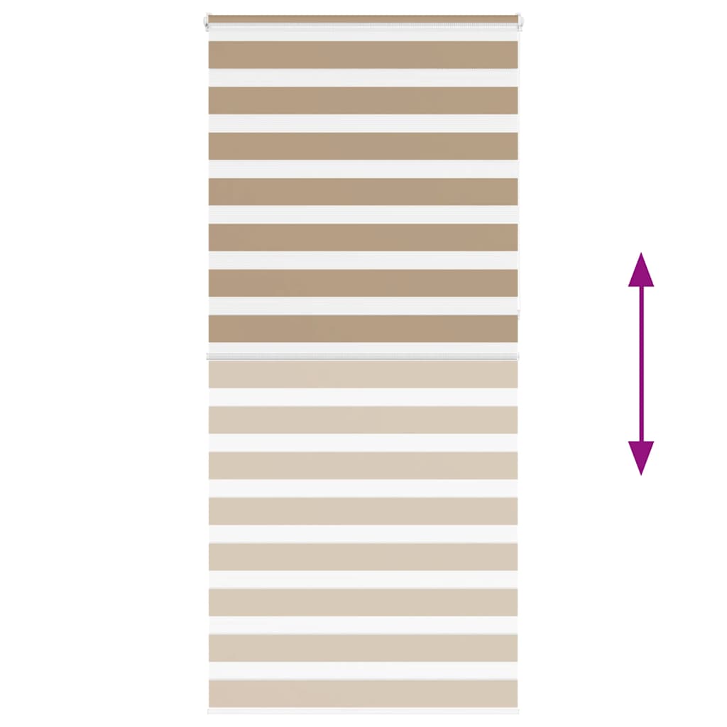 vidaXL Zebra Blind Sand Brown 105x230 cm Fabric Width 100.9 cm Polyester
