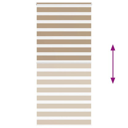 vidaXL Zebra Blind Sand Brown 105x230 cm Fabric Width 100.9 cm Polyester