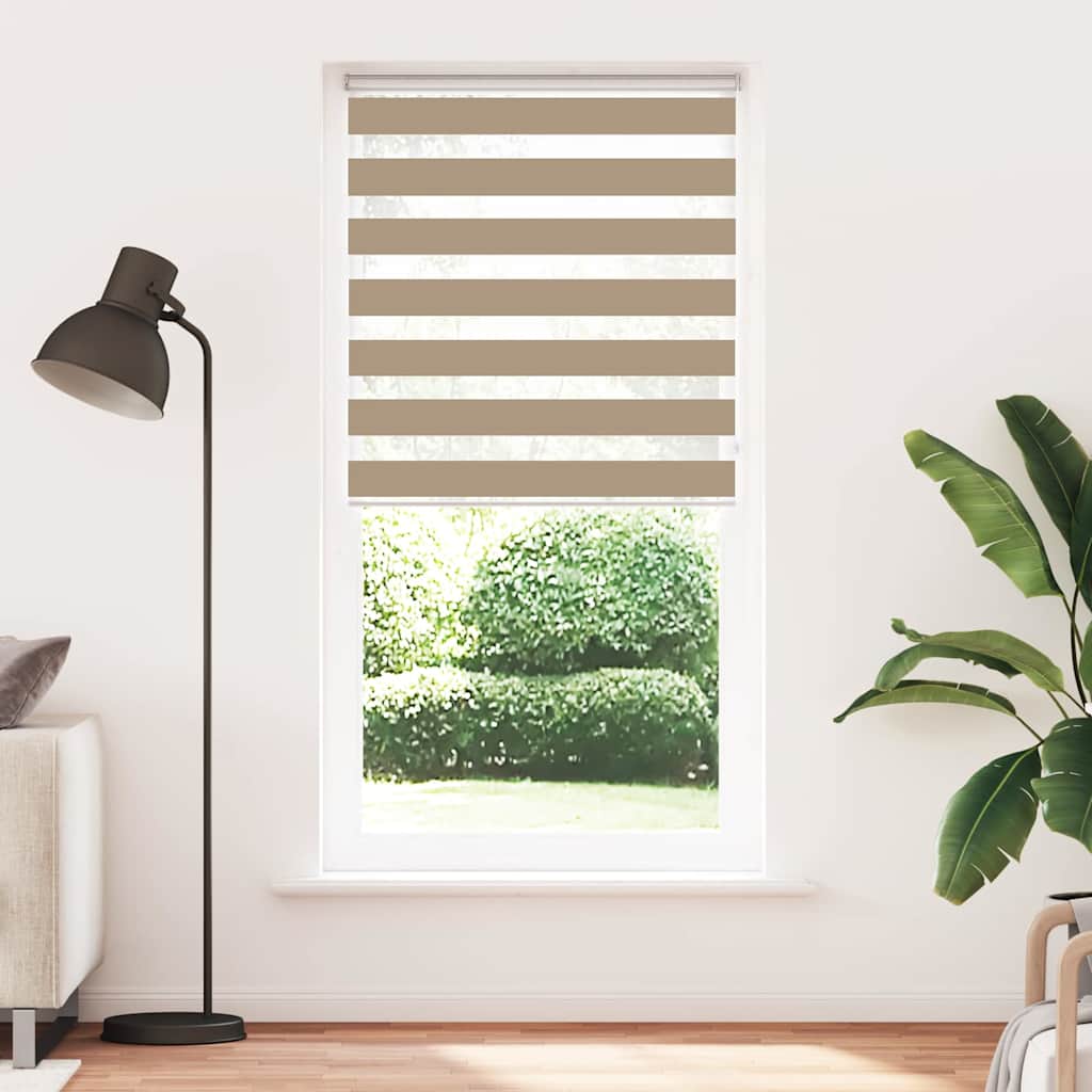 vidaXL Zebra Blind Sand Brown 115x230 cm Fabric Width 110.9 cm