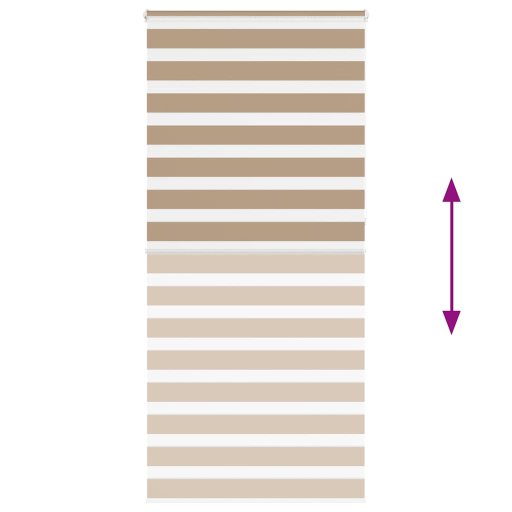 vidaXL Zebra Blind Sand Brown 115x230 cm Fabric Width 110.9 cm Polyester