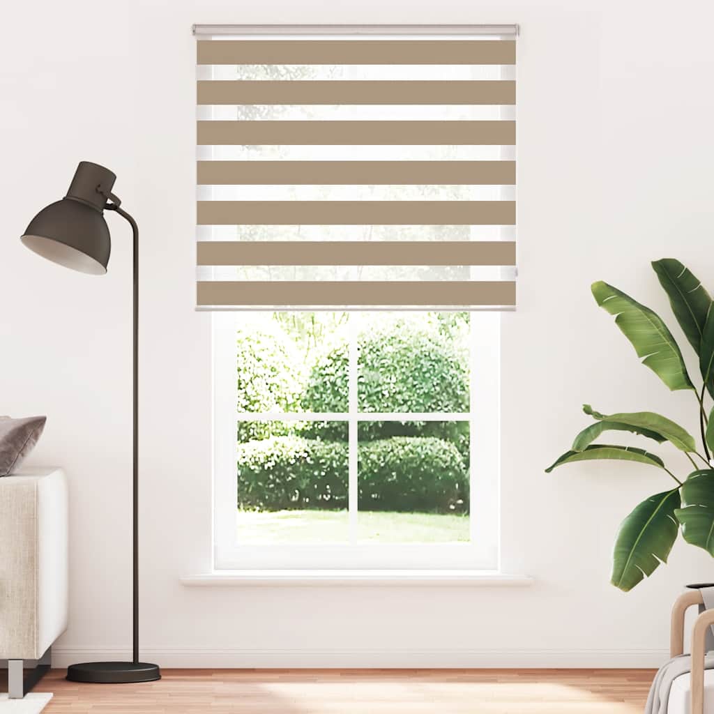 vidaXL Zebra Blind Sand Brown 120x230 cm Fabric Width 115.9 cm