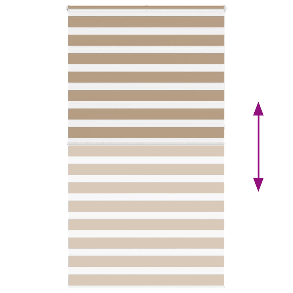 vidaXL Zebra Blind Sand Brown 125x230 cm Fabric Width 120.9 cm
