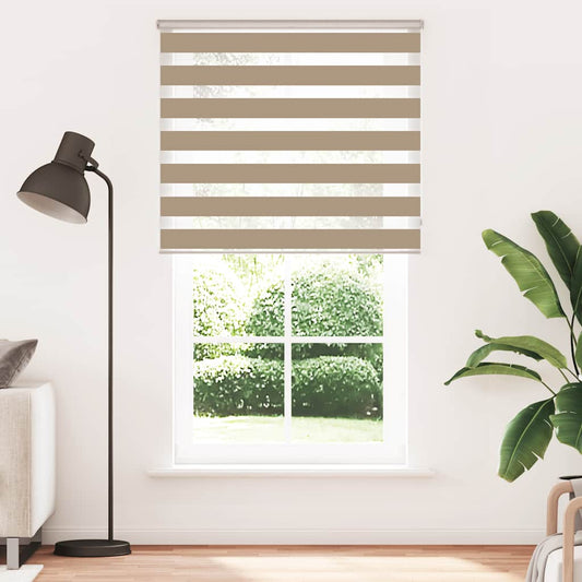 vidaXL Zebra Blind Sand Brown 130x230 cm Fabric Width 125.9 cm