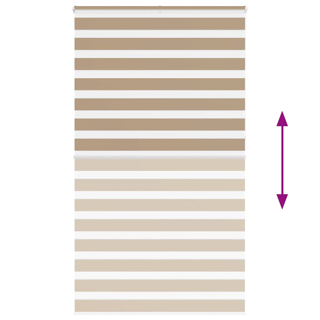 vidaXL Zebra Blind Sand Brown 130x230 cm Fabric Width 125.9 cm