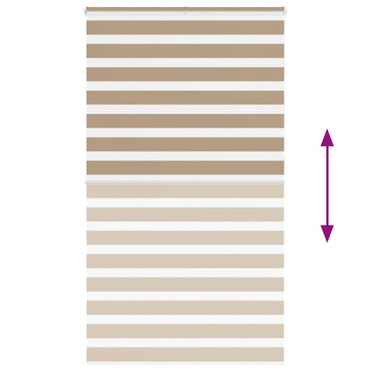 vidaXL Zebra Blind Sand Brown 130x230 cm Fabric Width 125.9 cm