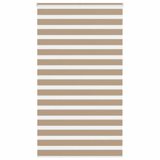 vidaXL Zebra Blind Sand Brown 135x230 cm Fabric Width 130.9 cm Polyester