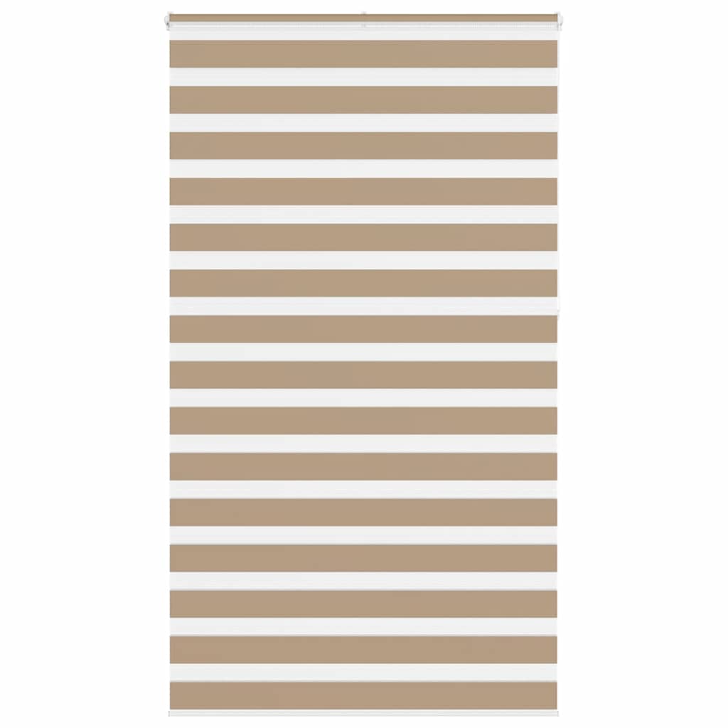 vidaXL Zebra Blind Sand Brown 135x230 cm Fabric Width 130.9 cm Polyester