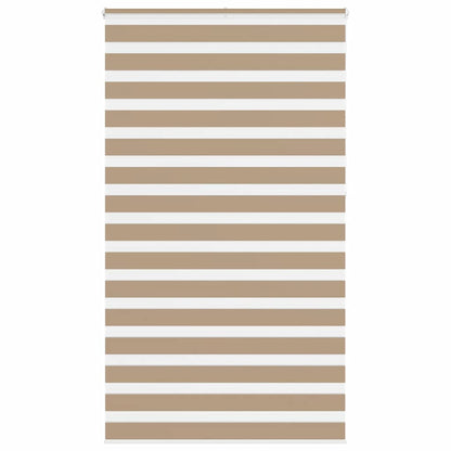 vidaXL Zebra Blind Sand Brown 135x230 cm Fabric Width 130.9 cm Polyester