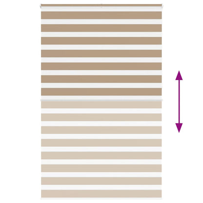 vidaXL Zebra Blind Sand Brown 140x230 cm Fabric Width 135.9 cm Polyester