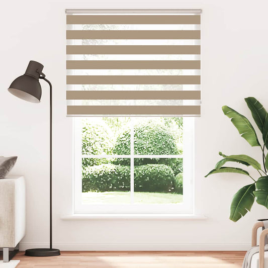 vidaXL Zebra Blind Sand Brown 150x230 cm Fabric Width 145.9 cm Polyester