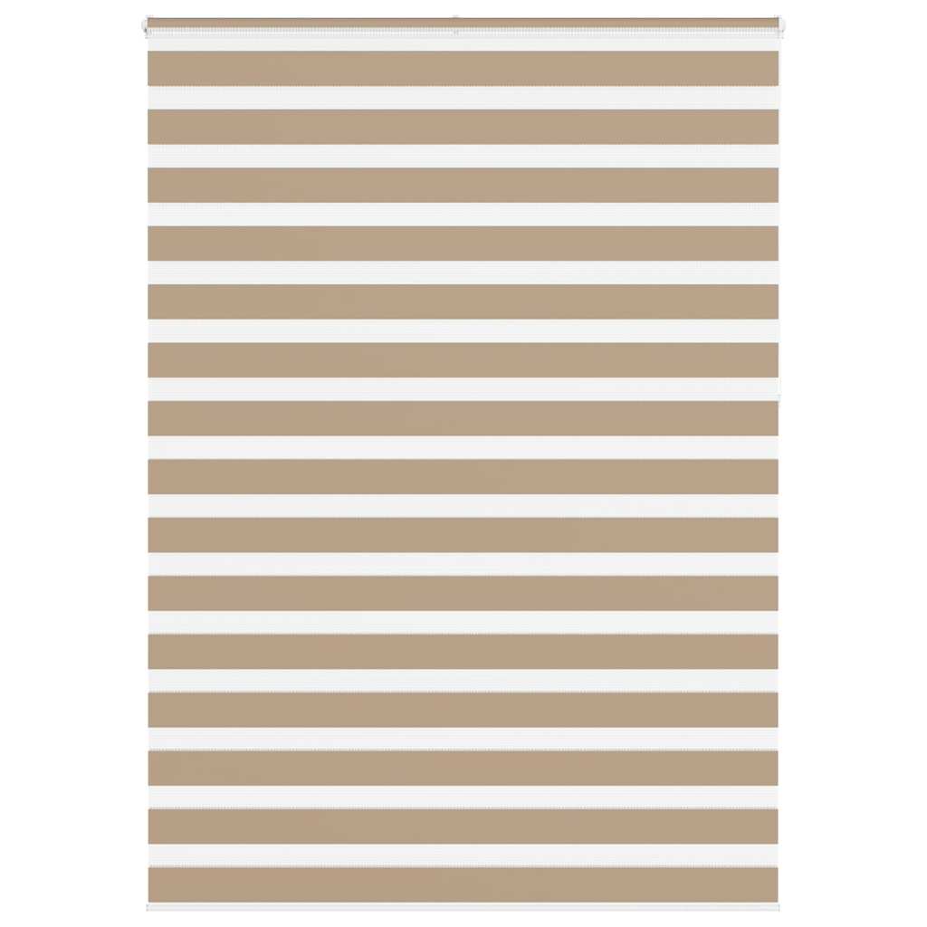 vidaXL Zebra Blind Sand Brown 155x230 cm Fabric Width 150.9 cm Polyester
