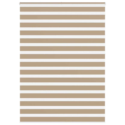 vidaXL Zebra Blind Sand Brown 155x230 cm Fabric Width 150.9 cm Polyester