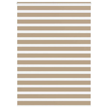 vidaXL Zebra Blind Sand Brown 160x230 cm Fabric Width 155.9 cm Polyester