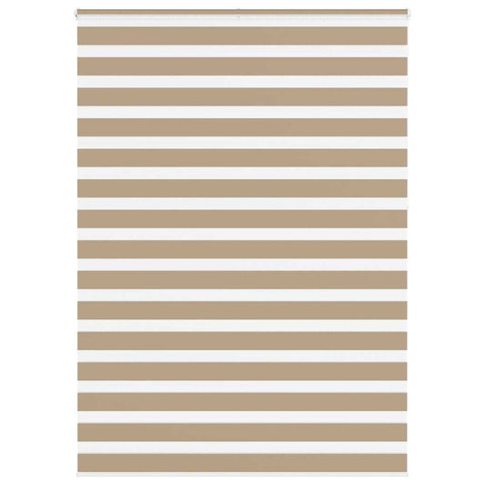 vidaXL Zebra Blind Sand Brown 160x230 cm Fabric Width 155.9 cm Polyester