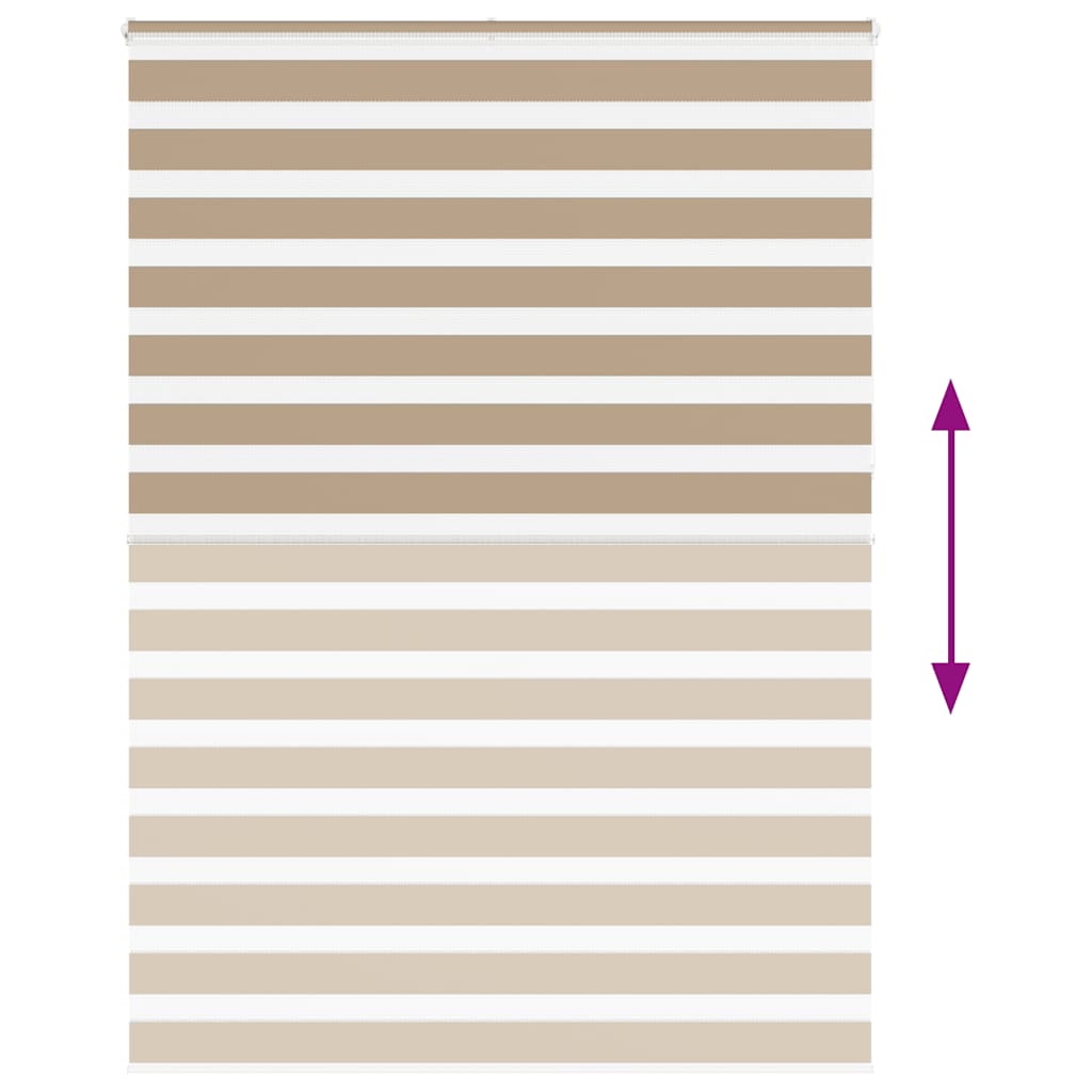 vidaXL Zebra Blind Sand Brown 160x230 cm Fabric Width 155.9 cm