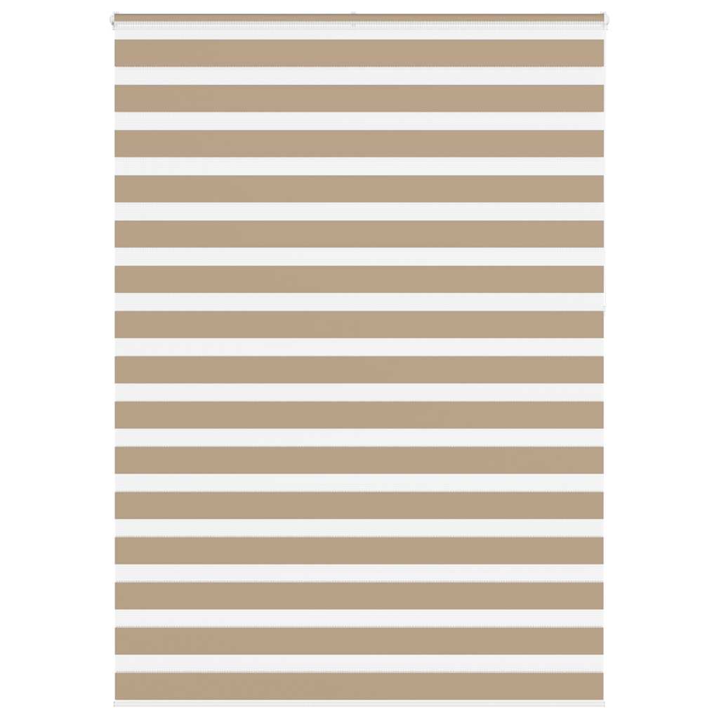 vidaXL Zebra Blind Sand Brown 165x230 cm Fabric Width 160.9 cm Polyester