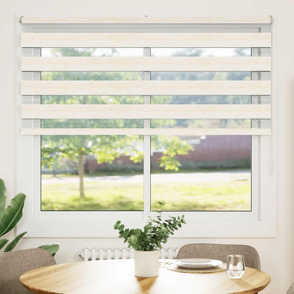 vidaXL Zebra Blind Marble Beige 165x150 cm Fabric Width 160,9 cm Polyester