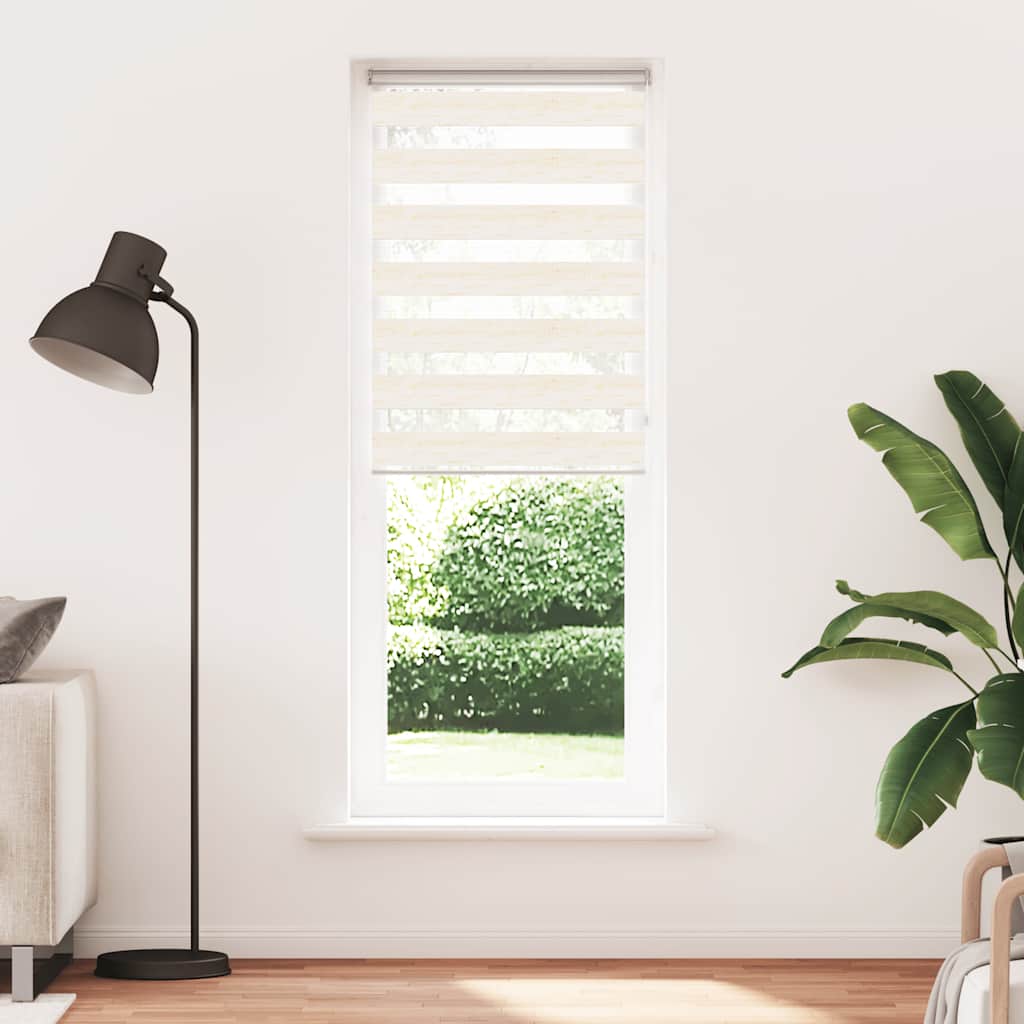 vidaXL Zebra Blind Marble Beige 80x230 cm Fabric Width 75.9 cm Polyester