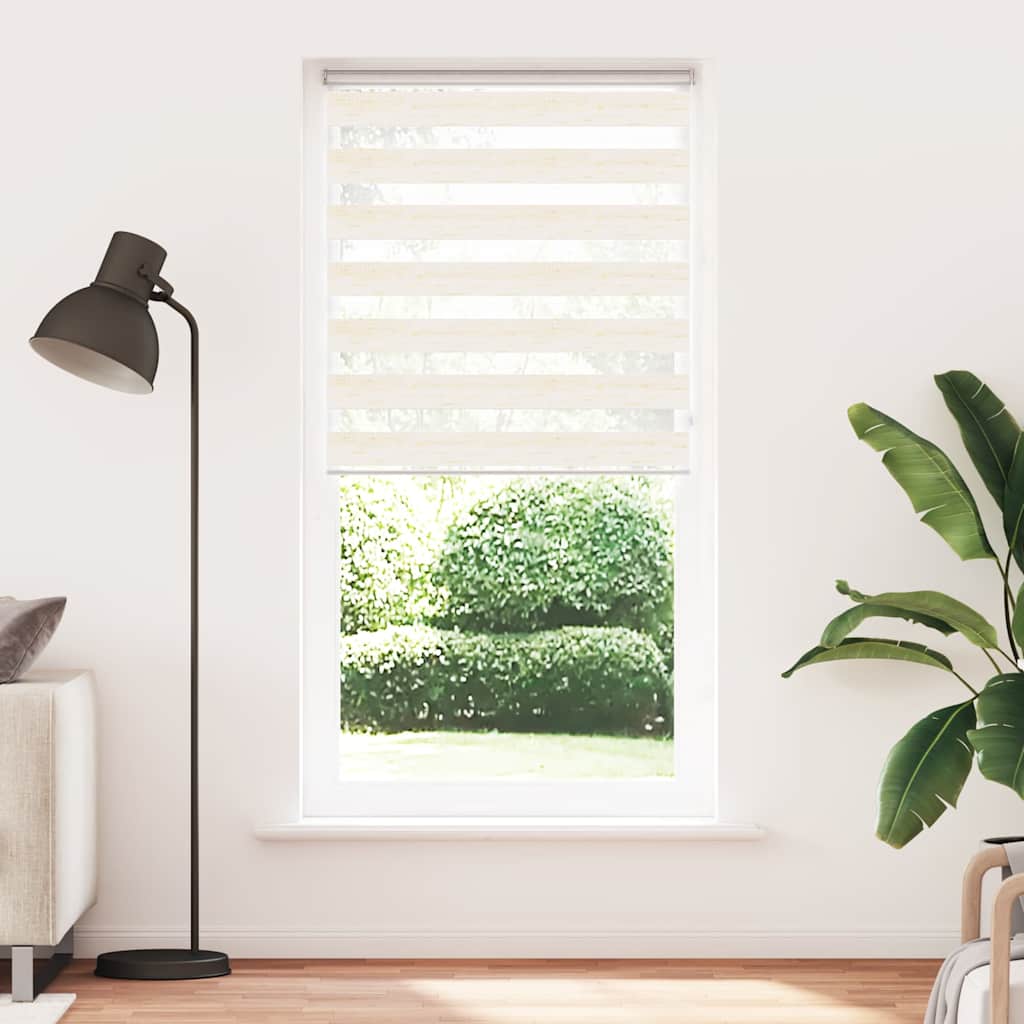 vidaXL Zebra Blind Marble Beige 115x230 cm Fabric Width 110,9 cm Polyester